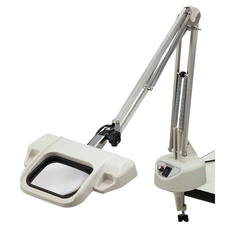 Otsuka Illuminated LED Magnifier – O-LIGHT III L-F – Universal Clamp Square Lens - 1